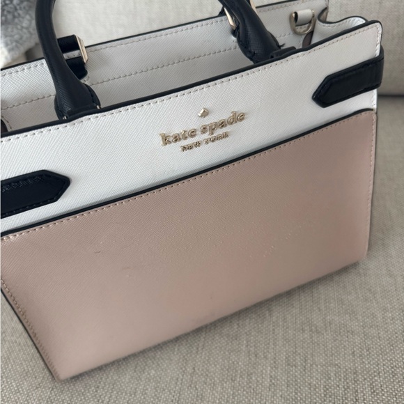 Kate Spade Black, White, and Pink Satchel - Picture 1 of 11